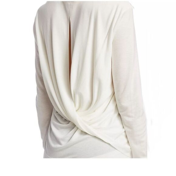 NWT Helmut Lang Extra Small Semi-Sheer Twist Open-Back Long Sleeve Jersey Top‎ - Picture 5 of 14
